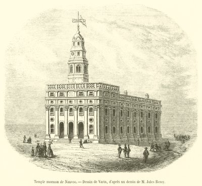 Świątynia mormona de Nauvoo (rycina) autorstwa French School