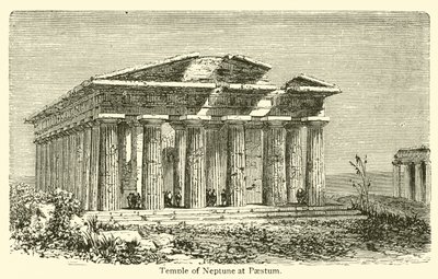 Świątynia Neptuna w Paestum (rycina) autorstwa French School