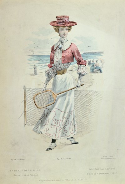 Strój do tenisa z „La Revue de la Mode” autorstwa French School