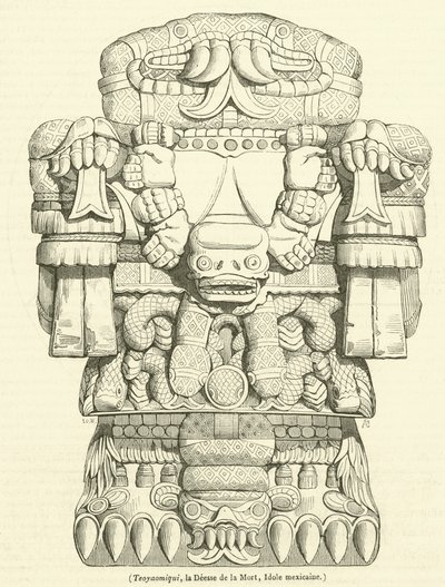Teo Yaomiqui, Bogini Śmierci, meksykański Idol (rycina) autorstwa French School