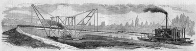 Test pogłębiarki przeznaczonej do kopania Kanału Sueskiego. Francja autorstwa French School