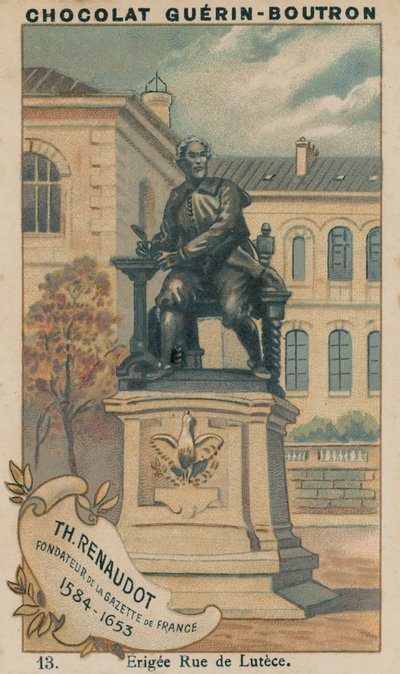 Renaudot, założyciel Gazette de France, 1584-1653, Erigee Rue de Lutece autorstwa French School