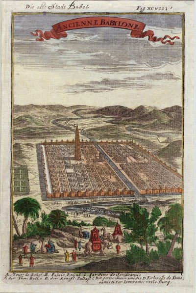 Starożytne miasto Babel, ilustracja z Description de l