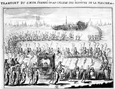 Przybycie Serca Henryka IV do Kolegium La Fleche 4 czerwca 1610 r. autorstwa French School