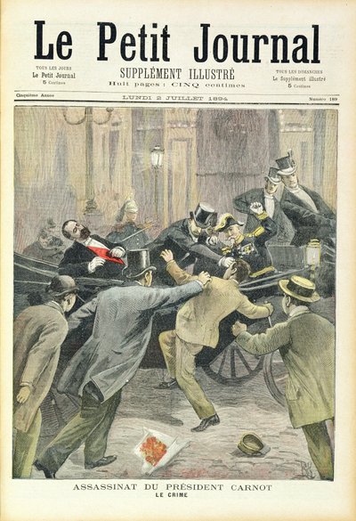 Zabójstwo prezydenta Carnota, z "Le Petit Journal", 2 lipca 1894 r. autorstwa French School