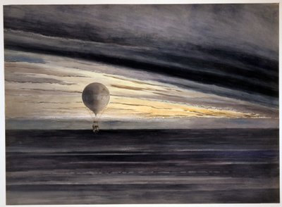 Balon Zénith podczas długodystansowego lotu z Paryża do Bordeaux w marcu 1875 r., pub 1875-1880 autorstwa French School