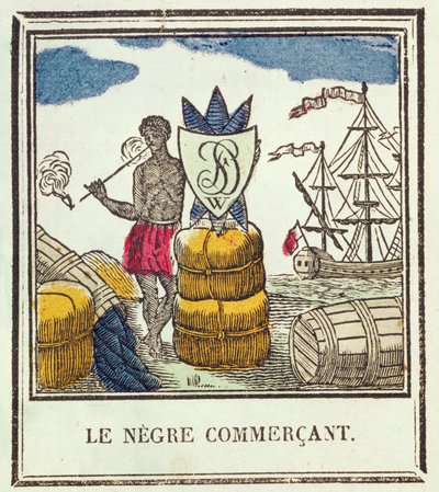 The Black Trader, płyta 529 z Les Petits Metiers (ksylograf) autorstwa French School