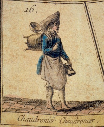 The Boilermaker Fragment gry w gęsiego krzyku i starych metier Paryża. Kolekcja prywatna z XVIII wieku autorstwa French School