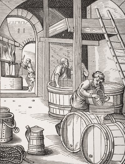 The Brewer, według ilustracji z XVI wieku narysowanej i wygrawerowanej przez Josta Ammana (1539-91) z 