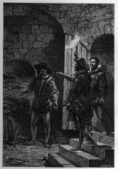 Schwytanie Guya Fawkesa - Aresztowanie Guya Fawkesa (Guido Falxius, znany jako John Johnson, angielski katolik autorstwa French School