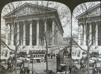 Kościół La Madeleine, Paryż, widok stereoskopowy, ok. 1860-70 autorstwa French School