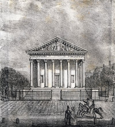 Kościół Madeleine - "Alphabet Picturesque des Monumens de Paris" ok. 1840 r. (rycina) autorstwa French School