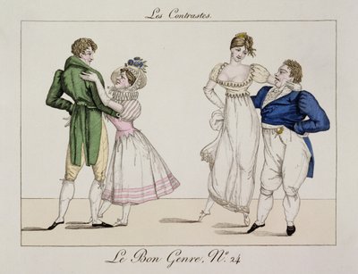 Kontrasty, płyta 24 z Le Bon Gatunek, 1811 autorstwa French School