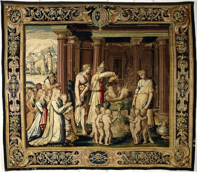Ofiara koronacyjna, ok. 1610 r. (wełna i jedwab) autorstwa French School