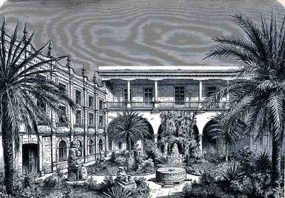 The Court of the Mexico Museum, z The Ancient Cities of the New World, Claude-Joseph-Desire Charnay, wyd. 1887 autorstwa French School