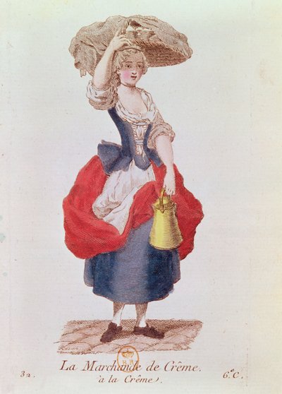 The Cream Seller (kolor grawerowany) autorstwa French School