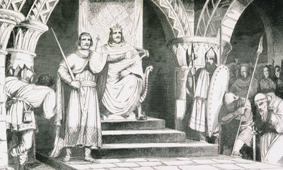 Koronacja Chilperika II (670-720), z „Histoire de France” Colarta, wydana ok. 1840 r. autorstwa French School