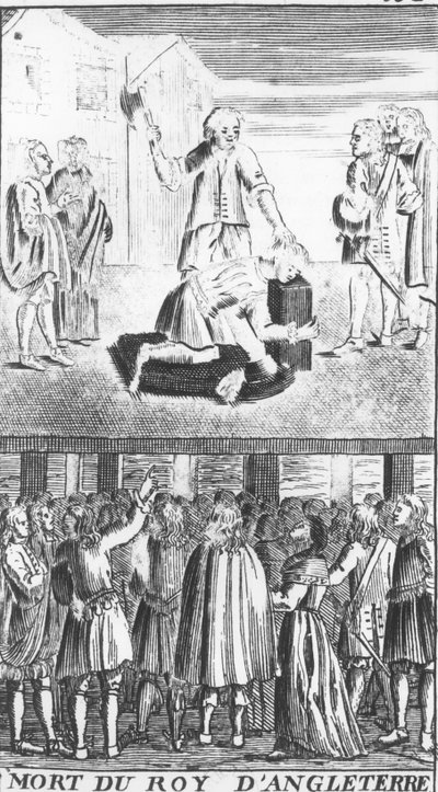 Śmierć króla Anglii, z Les Vrayes Centuries et Propheties de Maistre Michel Nostradamus, z życiem autora, wyd. Antoine Besson w Lyonie autorstwa French School
