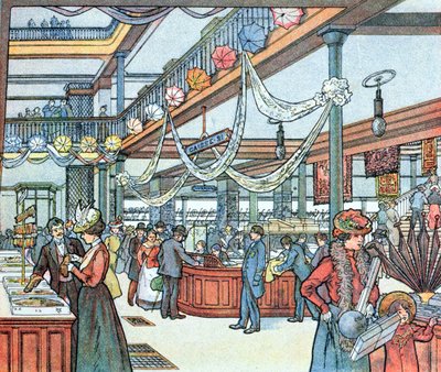 Dom Towarowy, ilustracja z Cours Schweiter, ok. 1900 autorstwa French School