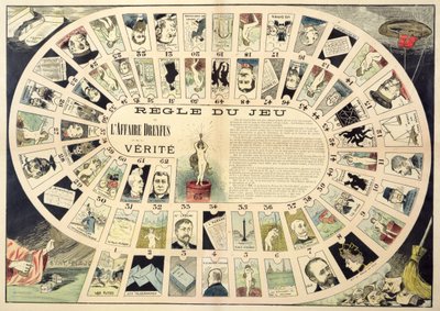 Dreyfus Affair Game, z portretami różnych zaangażowanych osób, koniec XIX wieku autorstwa French School