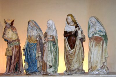 Złożenie do grobu, 1490 (kamień malowany) (szczegół) autorstwa French School