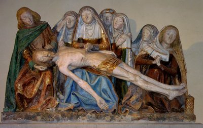 Złożenie do grobu, 1490 (kamień malowany) (szczegół) autorstwa French School