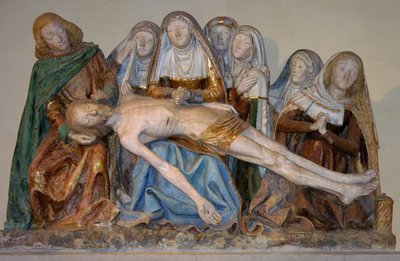 Złożenie do grobu, 1490 (kamień malowany) (szczegół) autorstwa French School