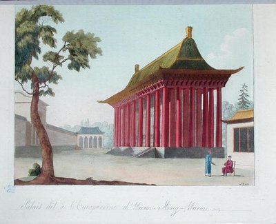 Pałac „europejski” w Yuen-Ming-Yuan, z „Le Costume Ancien et Moderne” Julesa Ferrario, grawerowany przez S. Rossiego, c.1819 (kolorowa grawerunek) autorstwa French School