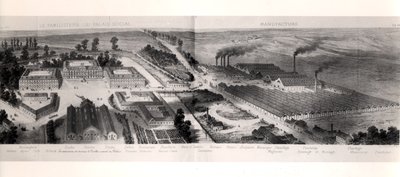 Familistery of Guise, z Solutions Sociales Jean-Baptiste Andre Godin (1817-88), Paryż, 1871 autorstwa French School