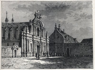 Klasztor Feuillants, miejsce spotkań Klubu Feuillants, rojalistycznej organizacji politycznej podczas rewolucji francuskiej. Rycina z 1889 r. Ze zbiorów prywatnych. autorstwa French School