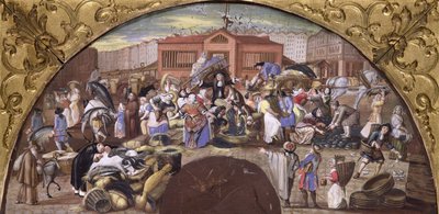 Targ Rybny w Les Halles, ok. 1660 autorstwa French School