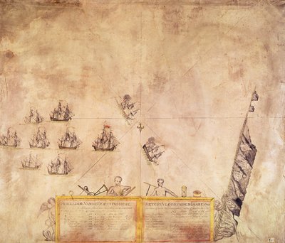 Flota Holenderskiej Kompanii Indii przy St. Helena, 1746 autorstwa French School