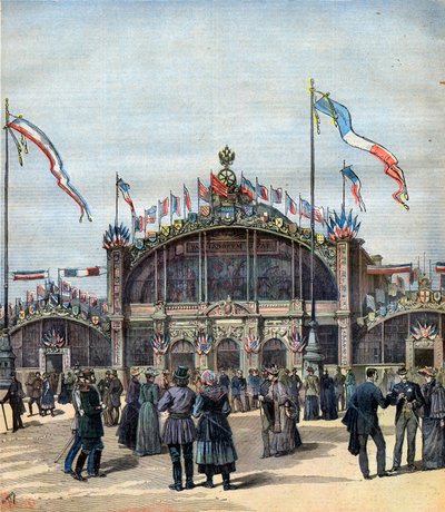 Ekspozycja francuska w Moskwie (maj-październik 1892) Widok fasady. Ilustracja do Le Petit Journal autorstwa French School