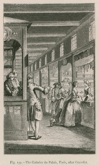 Galeries du Palais, Paryż, za Gravelot autorstwa French School