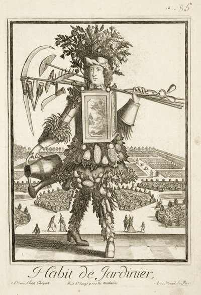 Kostium ogrodników, ilustracja z Dictionnaire des Sciences autorstwa Denisa Diderota (1713-84) opublikowana ok. 1770 r. autorstwa French School