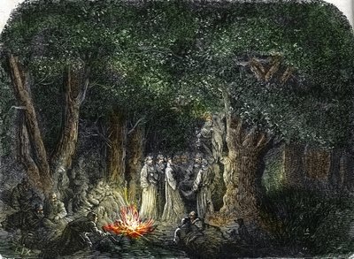 Galowie i ich kapłani lub Druidzi (rycina) 1864 autorstwa French School
