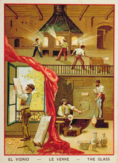 Szkło, ilustracja z książki dla dzieci autorstwa French School