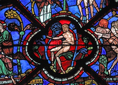 Okno dobrego Samarytanina: Adam w ogrodzie Eden (w44) autorstwa French School