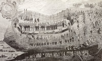 Wielkie męczeństwo Nagasaki, 1622, z książki Paula Lacroix „Życie wojskowe i religijne w średniowieczu”, opublikowane w Londynie ok. 1880 r. autorstwa French School