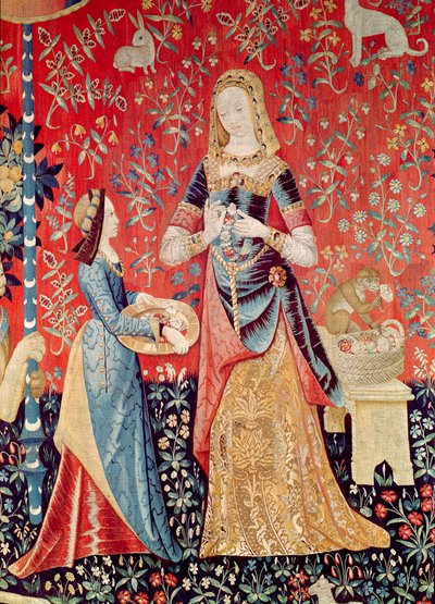 Dama i Jednorożec: Zapach (detal z 11816) autorstwa French School