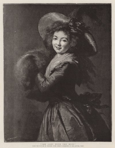 Dama z mufką (grafika) autorstwa French School