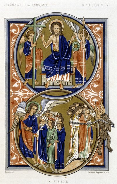 Sąd Ostateczny - Faksymile miniatury Psałterza św. Ludwika autorstwa French School