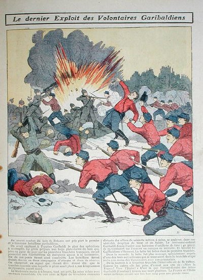 „Najnowszy wyzysk wolontariuszy Garibaldiego”, ilustracja dla dzieci autorstwa French School