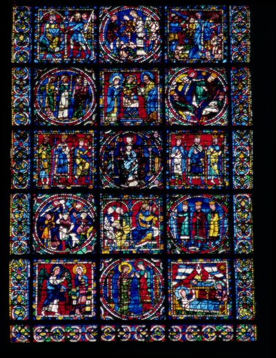 Życie Chrystusa, cykl Nowego Testamentu, dolna połowa okna, ok.1145-50 autorstwa French School