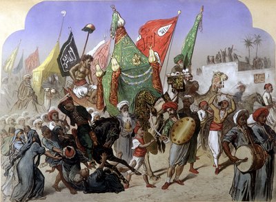 Mahmal: Powrót świętego dywanu Mekki - w „Współczesnym Egipcie” Henri de Monte, v.1870 autorstwa French School
