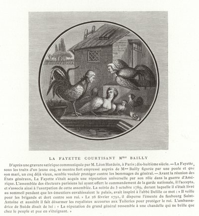 Markiz de Lafayette zaloty Madame Bailly autorstwa French School