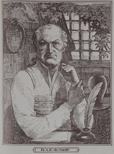 Markiz de Sade (1740-1814) w więzieniu autorstwa French School