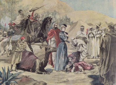 Małżeństwo Europejki z arabskim wodzem, z Le Petit Journal, 1899 autorstwa French School