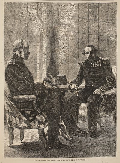 Spotkanie Napoleona z królem pruskim, wrzesień 1870, ilustracja z Cassells History of the War between France and Germany, 1870-1871 autorstwa French School