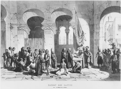 Ojcowie Miłosierdzia wykupujący jeńców w Algierii, ok. 1830-40 autorstwa French School